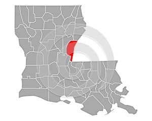 Map of Concordia in Louisiana