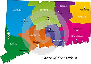 Map of Connecticut state