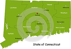 Map of Connecticut state