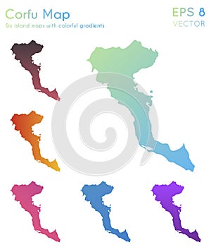 Map of Corfu with beautiful gradients.