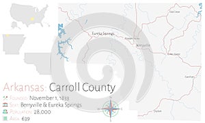 Map of Corrall County in Arkansas