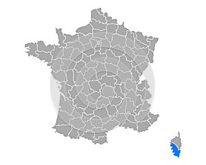 Map of Corse-du-Sud in France