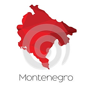 Map of the country of Montenegro