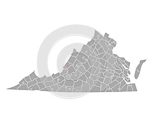 Map of Covington in Virginia