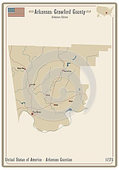 Map of Crawford County in Arkansas