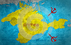 The map of Crimea with the Russian expansion