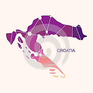 Map of Croatia. Concept of travel and geography.