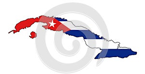 Cuba.Map of Cuba vector illustration