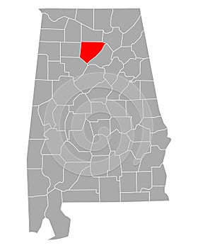 Map of Cullman in Alabama