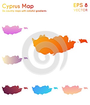 Map of Cyprus with beautiful gradients.