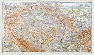 Map of Czechoslovakia from 1957, old map photo