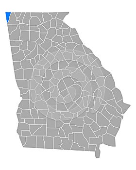 Map of Dade in Georgia photo