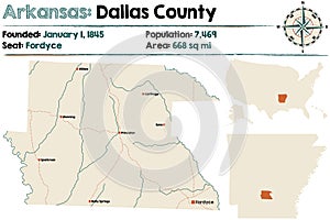 Map of Dallas County, Arkansas