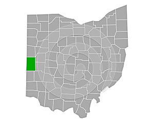 Map of Darke in Ohio
