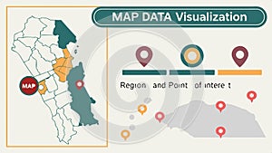 Map data visualization, infographic design and data presentation vector design Generative AI
