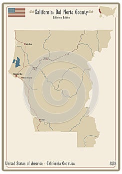 Map of Del Norte County in California photo