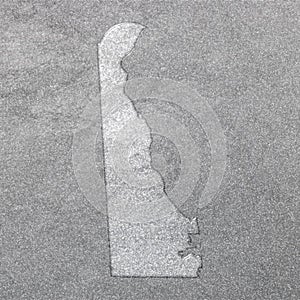 Map of Delaware, silver background