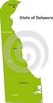 Map of Delaware state