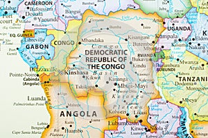 Map of Democratic Republic of the Congo