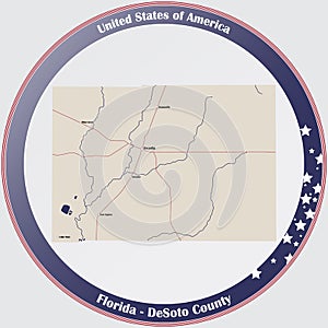 Map of DeSoto County in Florida