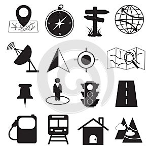 Map Destination and Location Icons Set