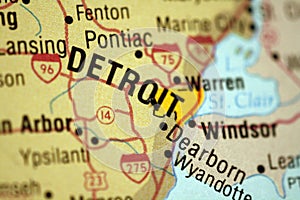 Map of Detroit Michigan