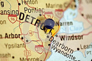 Map of Detroit Michigan photo