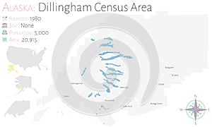 Map of Dillingham Census Area in Alaska