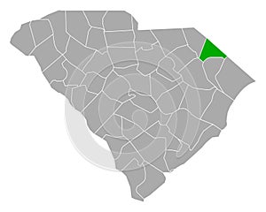 Map of Dillon in South Carolina