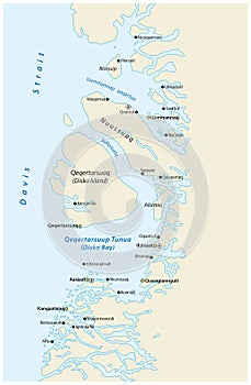 Map of Disko Bay, Greenland photo