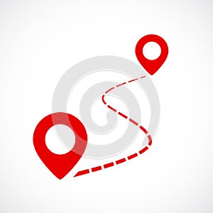 Map distance vector icon