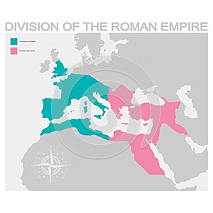 map of the Division of the Roman Empire