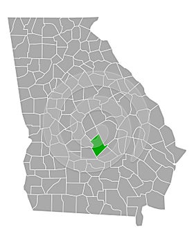 Map of Dodge in Georgia