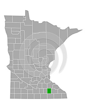 Map of Dodge in Minnesota