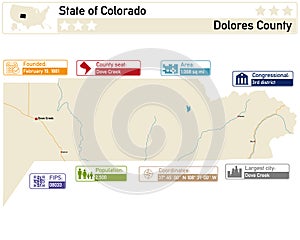 Map of Dolores County in Colorado USA