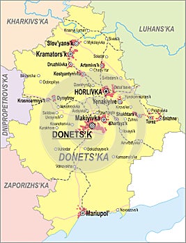 Map of Donetsk Oblast