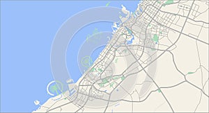 Map of Dubai,United Arab Emirates