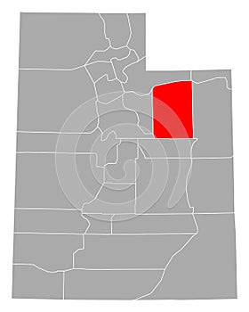Map of Duchesne in Utah