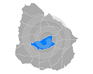 Map of Durazno in Uruguay