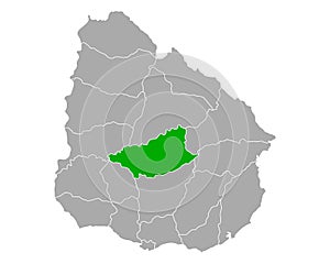 Map of Durazno in Uruguay