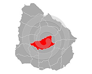Map of Durazno in Uruguay