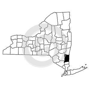 Map of Dutchess County in New York state on white background. single County map highlighted by black colour on New york map photo