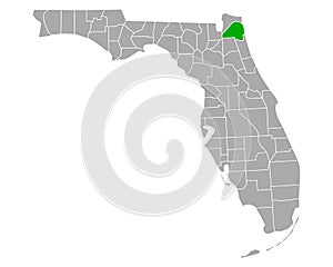 Map of Duval in Florida