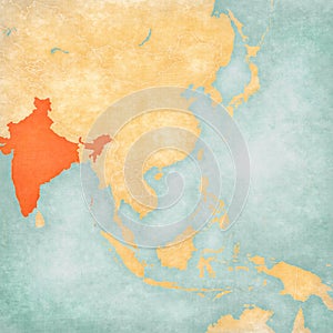 Map of East Asia - India