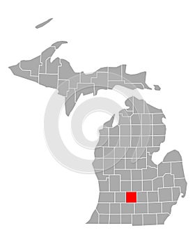 Map of Eaton in Michigan