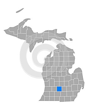 Map of Eaton in Michigan