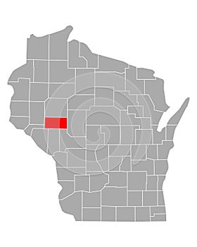 Map of Eau Claire in Wisconsin