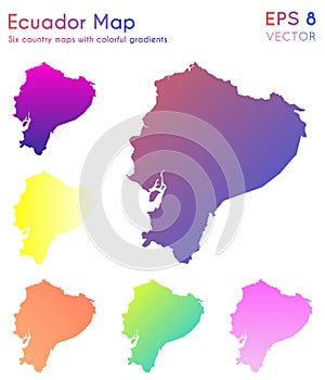 Map of Ecuador with beautiful gradients.