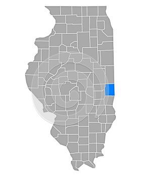 Map of Edgar in Illinois