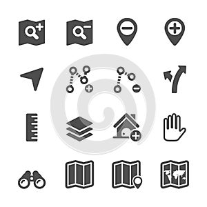 Map editing icon set, vector eps10